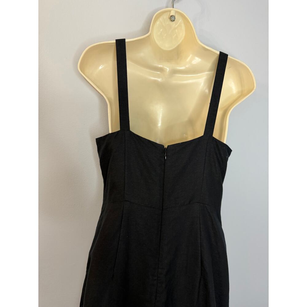 Club Monaco Wide Leg Linen Blend Jumpsuit Black Women's 2 Classic Relax - Picture 11 of 16